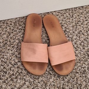 Aldo pink and tan slides